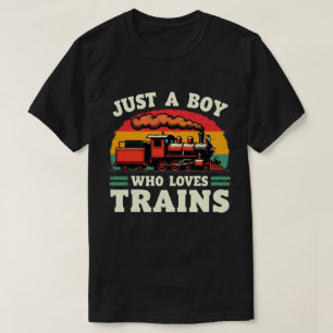 T-shirt Juste Un Garçon Qui Aime Les Trains Vintage Train