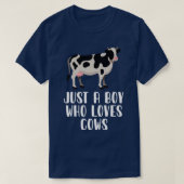 T-shirt Juste un garçon qui aime les vaches 1 (Design devant)