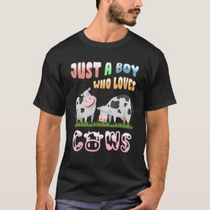 T-shirt Juste Un Garçon Qui Aime Les Vaches Agriculteurs V