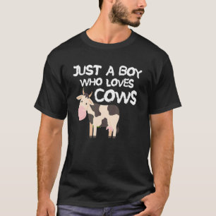 T-shirt Juste Un Garçon Qui Aime Les Vaches Animaux Vaches