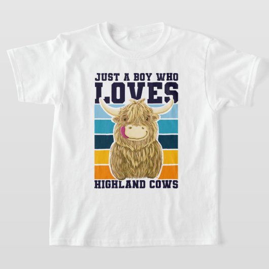 T-shirt Juste Un Garçon Qui Aime Les Vaches Highland (Poser)