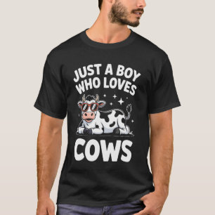 T-shirt Juste un garçon qui aime les vaches Vie rurale Éle