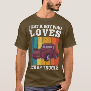 T-shirt Juste Un Garçon Qui Aime Pickup Trucks Enfants Gar