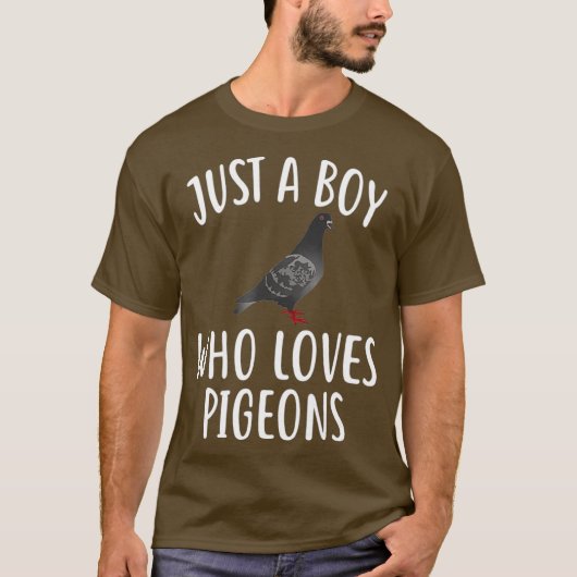 T-shirt Juste un garçon qui aime PIGEONS Funny PIGEON Tee (Devant)