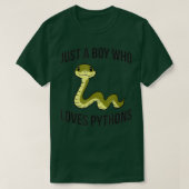 T-shirt Juste un garçon qui aime Pythons Funny Python Snak (Design devant)