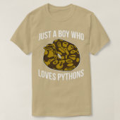 T-shirt Juste un garçon qui aime Pythons mignon balle Pyth (Design devant)