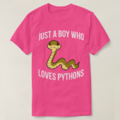 T-shirt Juste Un Garçon Qui Aime Pythons Serpent Garçon (Design devant)