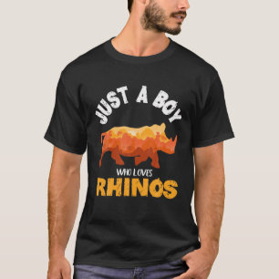 T-shirt Juste Un Garçon Qui Aime Rhinos Funny Rhino Chubby