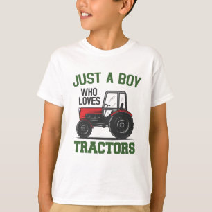 T-shirt Juste un garçon qui aime Tracteurs Anniversaire de