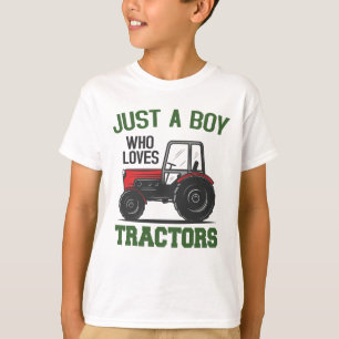 T-shirt Juste un garçon qui aime Tracteurs Anniversaire de