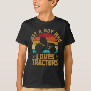 T-shirt Juste un garçon qui aime Tracteurs Anniversaire de