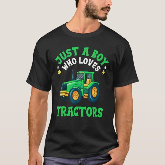 T-shirt Juste un garçon qui aime Tracteurs Enfants ferme p (Devant)