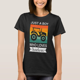T-shirt Juste Un Garçon Qui Aime Tracteurs Funny Tractor F