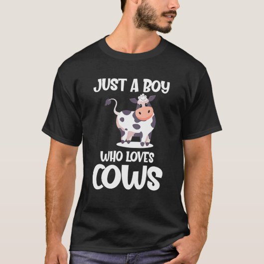 T-shirt Juste un garçon qui aime vaches animal ferme vache (Devant)