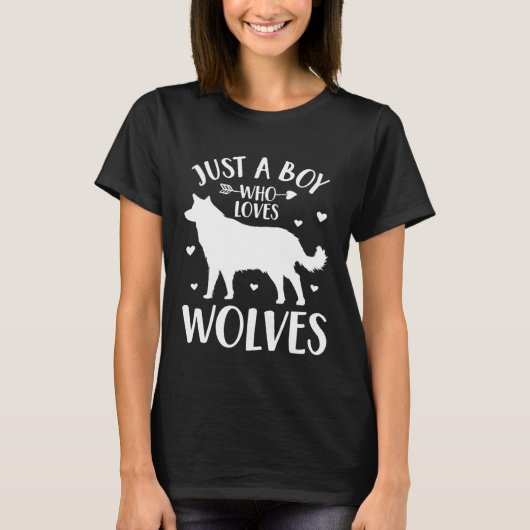 T-shirt Juste un garçon qui aime Wolves Wolf (Devant)