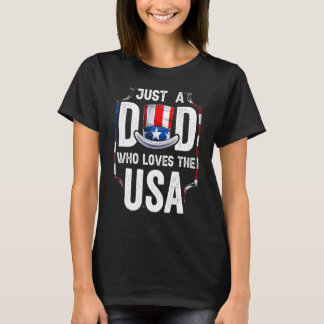 T-shirt Juste Un Père Qui Aime Les États-Unis Patriotique