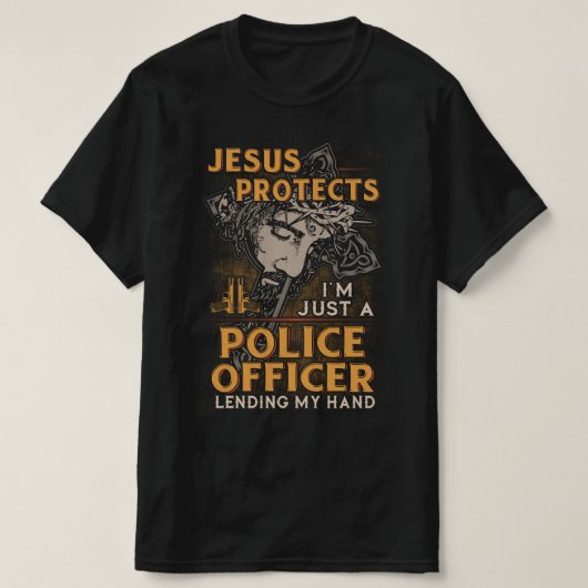T-shirt Juste un policier qui me prête la main (Design devant)