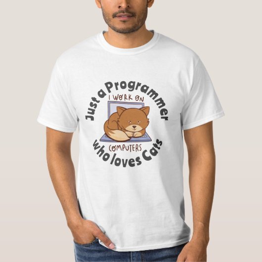 T-shirt Juste un programmeur qui aime les chats (Devant)
