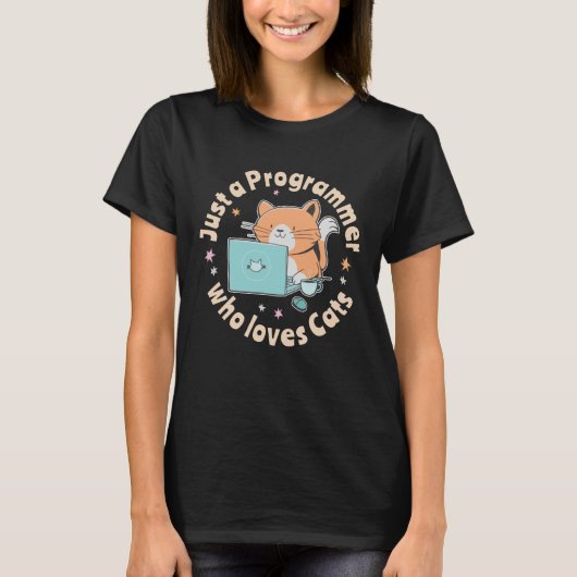 T-shirt Juste un programmeur qui aime les chats (Devant)