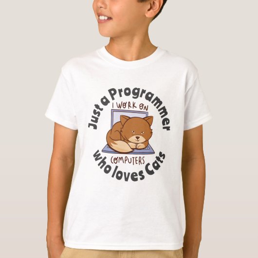 T-shirt Juste un programmeur qui aime les chats (Devant)