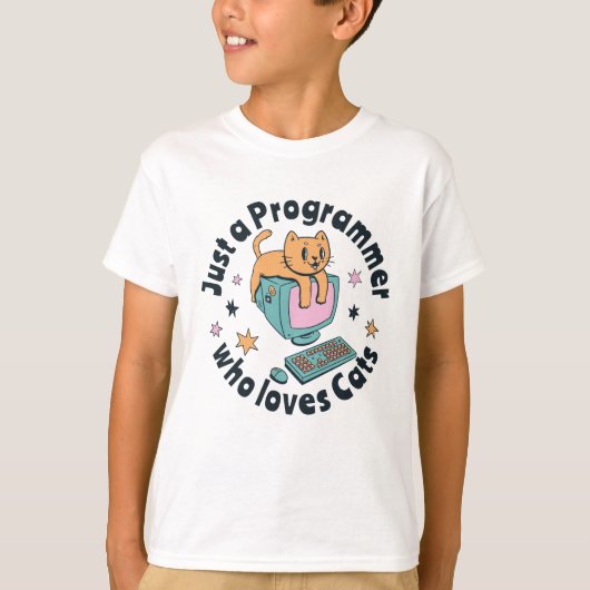 T-shirt Juste un programmeur qui aime les chats (Devant)