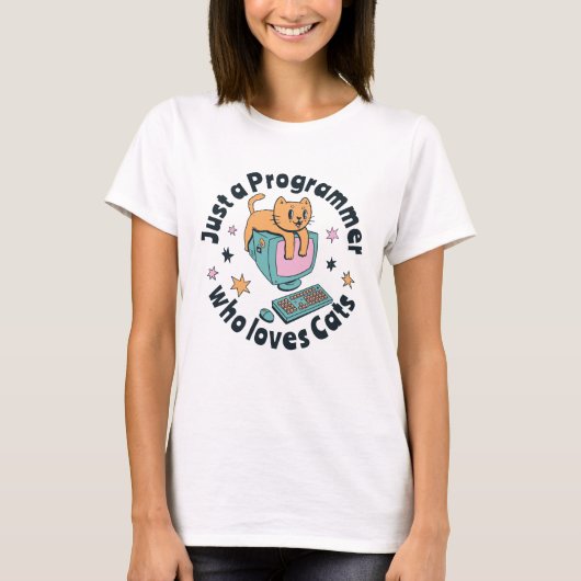T-shirt Juste un programmeur qui aime les chats (Devant)