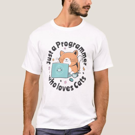 T-shirt Juste un programmeur qui aime les chats (Devant)