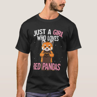 T-shirt Juste Un Qui Aime Les Pandas Rouges Panda