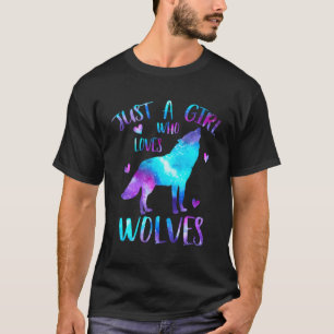 T-shirt Juste un qui aime Wolves Galaxy Space Wolf