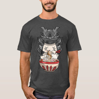 T-shirt Juste un Samurai Anime Cute Kawaii Chat Manger un