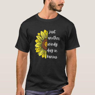 T-shirt Juste Une Autre Journée Ventée Au Kansas Funny Kan