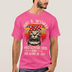 T-shirt Juste Une Femme Qui Aime Les Chats Et Est Née En J
