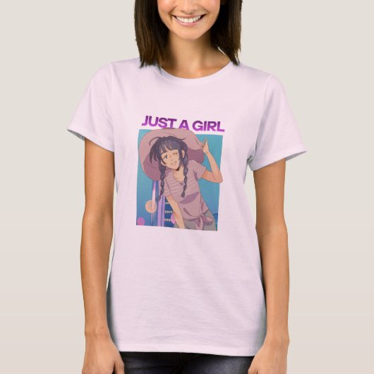 T-shirt Juste une fille (Devant)