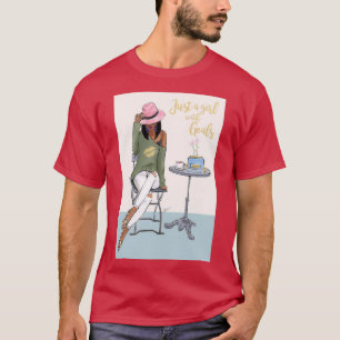 T-shirt Juste Une Fille Avec Des Buts Peau Noire