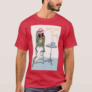 T-shirt Juste Une Fille Avec Des Buts Peau Noire