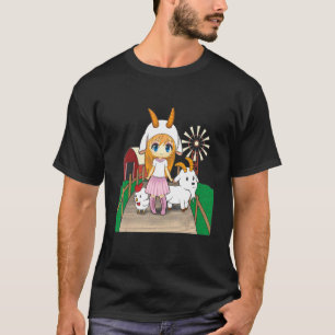 T-shirt Juste une fille chibi qui aime les chèvres et les 