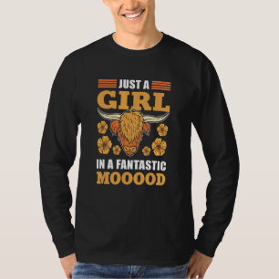 T-shirt Juste Une Fille Dans Une Humeur Fantastique Bovins
