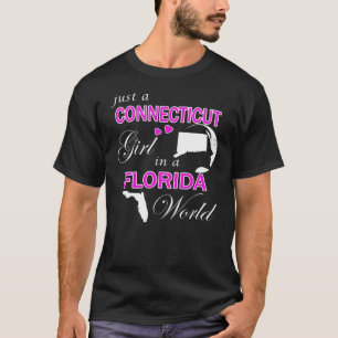 T-shirt Juste une fille du Connecticut dans un monde de Fl