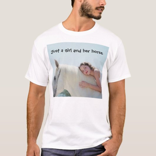 T-shirt Juste une fille et son cheval (Devant)