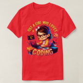 T-shirt Juste une fille qui adore coder (Design devant)