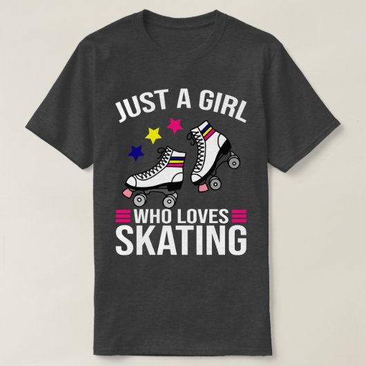 T-shirt juste une fille qui adore le roller (Design devant)