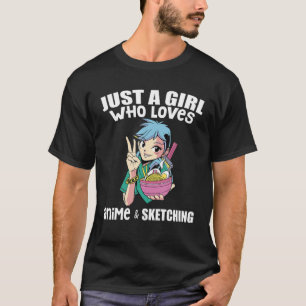 T-shirt Juste Une Fille Qui Aime Anime Et Boba Bubble Tea
