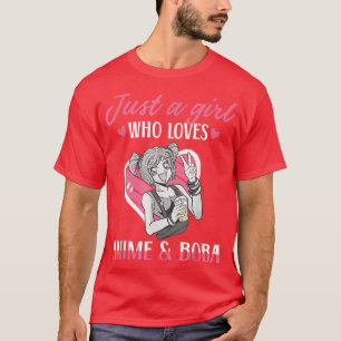 T-shirt Juste une fille qui aime Anime et Boba Bubble Tea