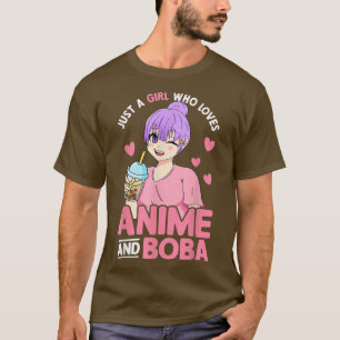 T-shirt Juste Une Fille Qui Aime Anime Et Boba Otaku Anime