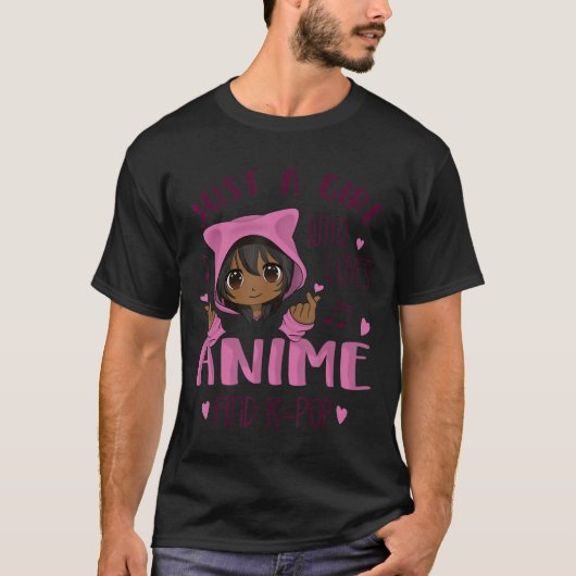 T-shirt Juste une fille qui aime Anime et K-Pop (Devant)