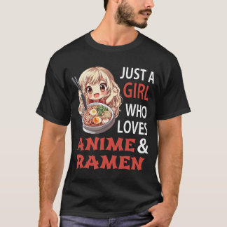 T-shirt Juste une fille qui aime Anime et Ramen