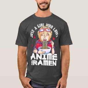 T-shirt Juste Une Fille Qui Aime Anime Et Ramen Teenage An