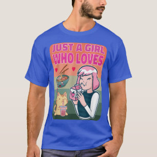 T-shirt Juste Une Fille Qui Aime Anime Ramen Lait Fraise