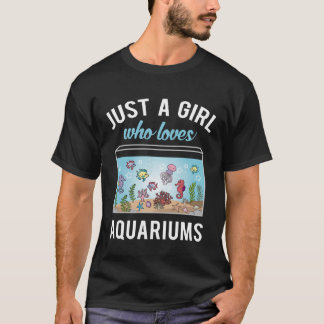 T-shirt Juste Une Fille Qui Aime Aquariums Pêcheur Pêcheur