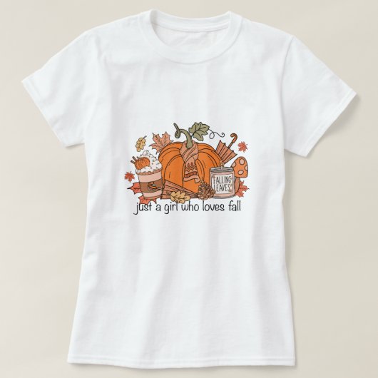T-shirt Juste Une Fille Qui Aime Automne (Design devant)